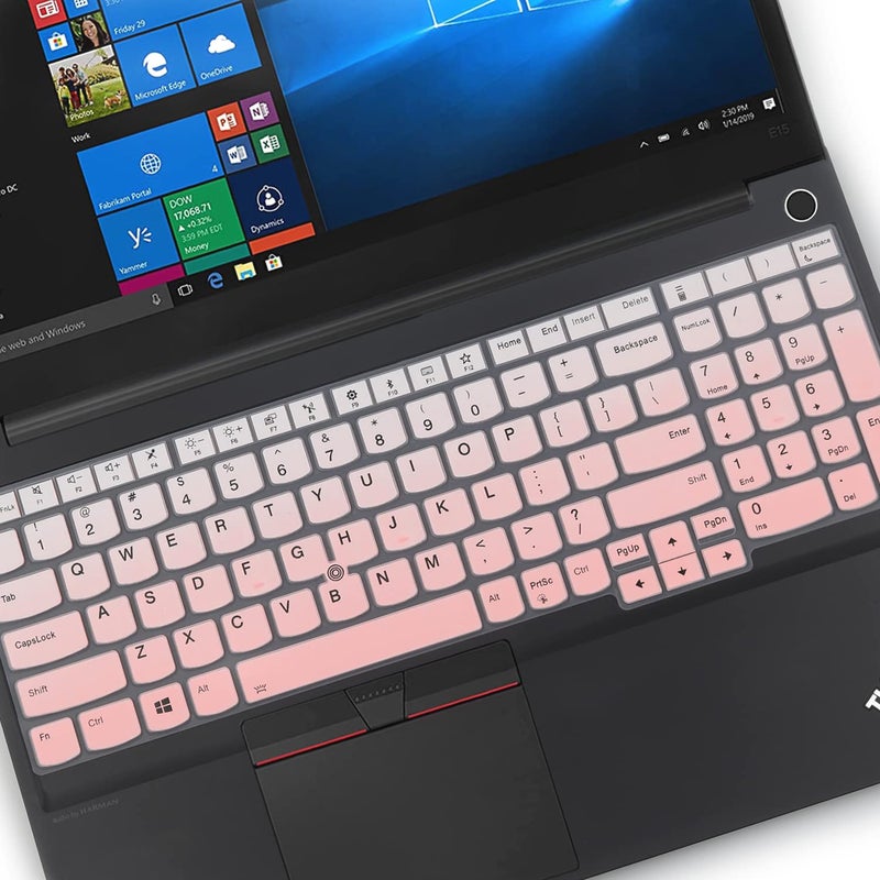 MUBUY-GOL Keyboard Cover for 15.6" Lenovo ThinkPad E15 E580 E590 E595, ThinkPad L15 Gen 2 1 L580 L590 |ThinkPad 15 P51S P52 P52S P53 P72 P73 T15 T15p T570 T575 T580 T590 with Numeric Keypad US Layout -GPink - Image 4